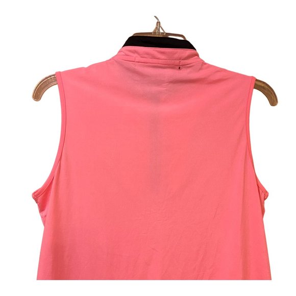Jamie Sadock Women's Small 1/2 Button Sleeveless Top Pink Black - Picture 4 of 6